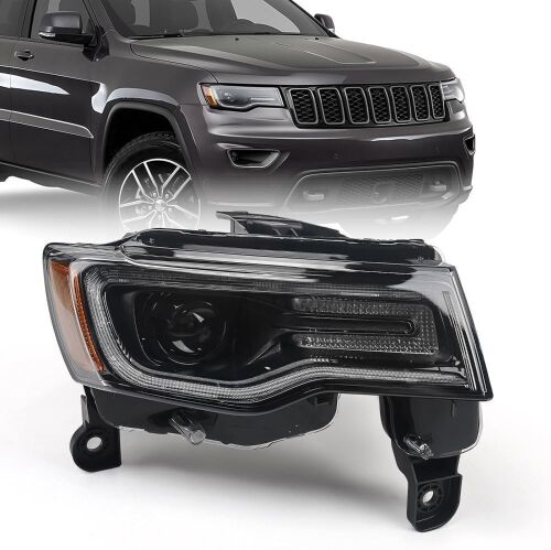 FIONE HID Headlight Assembly For Jeep Grand Cherokee 2017-2021 Passenger Side - Lot 483