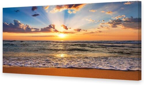 Beach Scenery Canvas Wall Art, 20" x 40"  - Lot 639