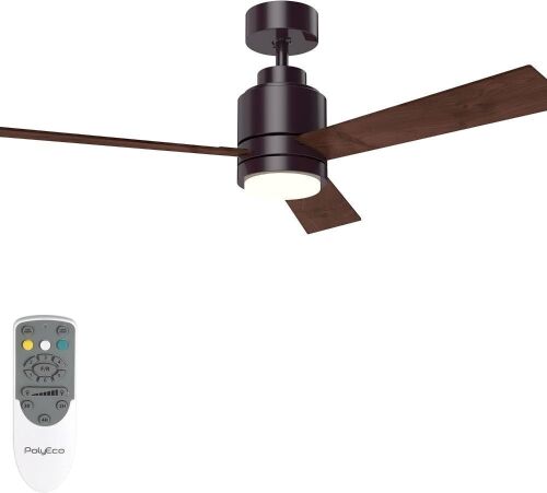 PolyEco 48" Ceiling Fan with Light and Remote  - Lot 728