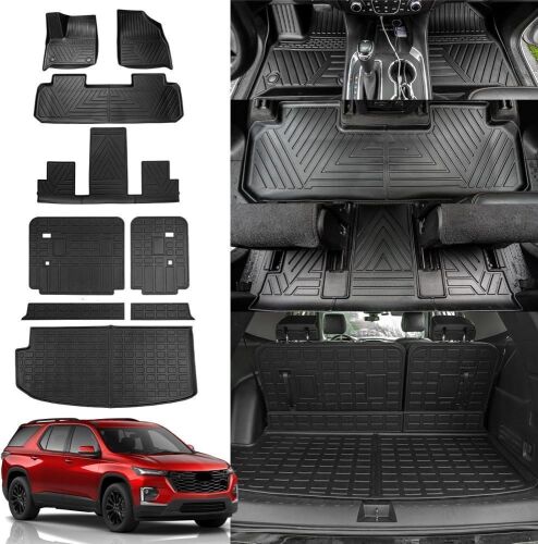  Rongtaod Floor Mats for 2018-2023 Chevrolet Traverse 7 Seats Cargo Liner Back Seat Cover - Lot 764