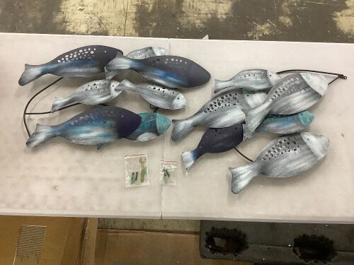FMXYMC Coastal Ocean Metal Fish Wall Decor - Lot 769