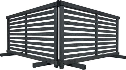  Zippity WoodTek Vinyl Charcoal Color Slatted Portable Fence, 22-3/8" H x 44-1/8" W, 2 Panel - Lot 718