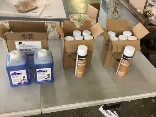 Lot of Cleaning Supplies - (2) Diversey Glance Non Ammoniated Glass/MultiSurface Cleaner, (6) Coastwide Lemon Furniture Polish & (6) Coastwide Dust Mop & Cloth Treatment  - Lot 849