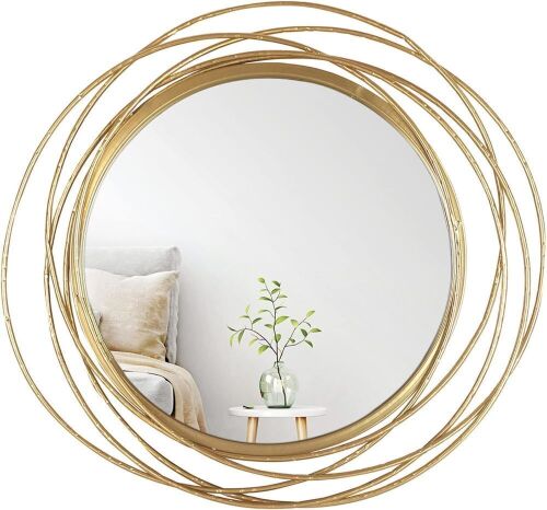 Mirrorize Round Gold Mirror 20" - Lot 734