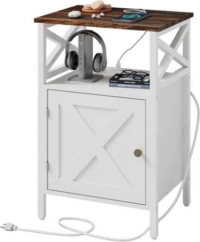 LDTTCUK Side Table with Charging Station - Lot 692