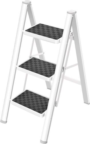 HBTower 3 Step Ladder Folding Step Stool - Lot 800