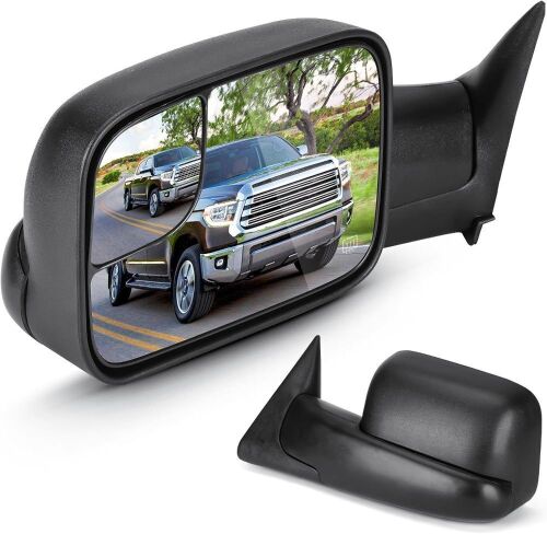 Towing Mirrors for Dodge Ram 1500 1998-2001, 2500 3500 98-2002 Power Heated with Manual Folding - Lot 705