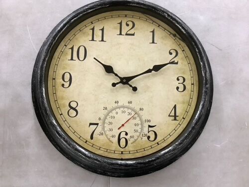 Wall Clock with Thermometer - Second Hand Unattached  - Lot 785