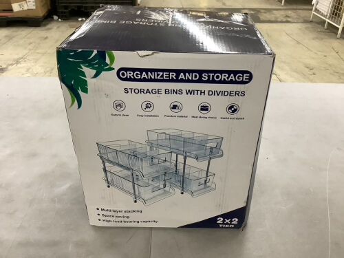 2 Tier Storage Organizer with Dividers, Set of 2  - Lot 383