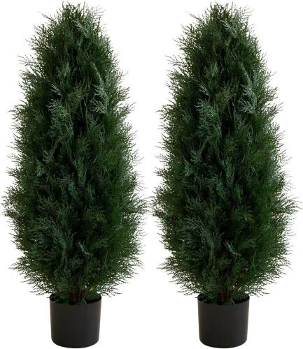3.2FT Artificial Cedar Topiary Trees, Set of 2  - Lot 491