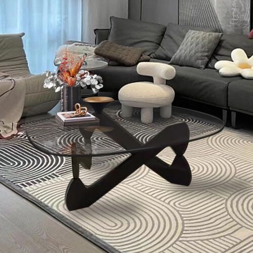Triangle Glass Coffee Table, 35.8"  - Lot 125