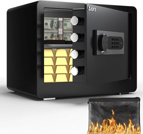DAYI Safe Box with Fireproof Waterproof Bag, 1.4 Cubic Feet - Lot 63