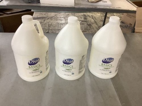 (3) 1-Gallin Bottles of Dial Basics Liquid Soap - Lot 275