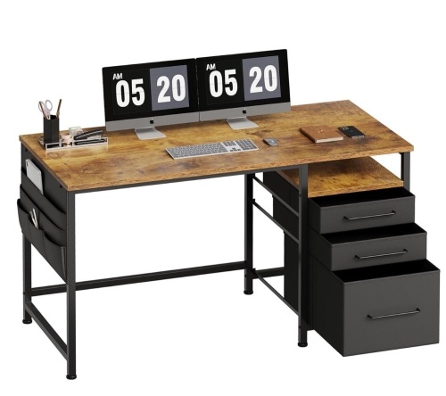 47 Inch Desk with 2 Drawers and Shelves - Lot 285
