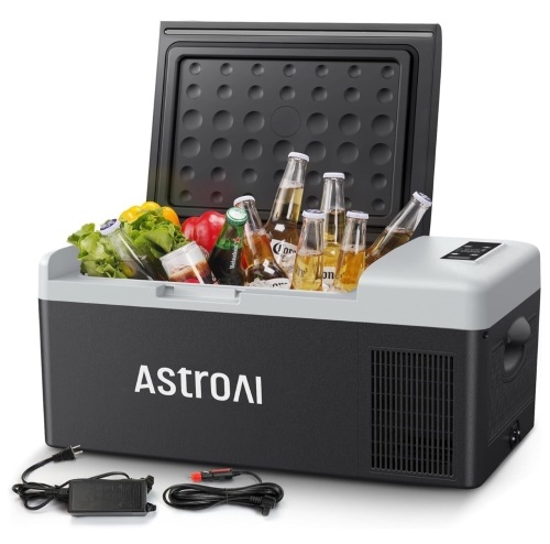 AstroAI 12 Volt 15L Car Refrigerator, 12V Portable Freezer Camping Fridge Cooler (-4℉~68℉) with 12/24V DC & 110V AC - Lot 20