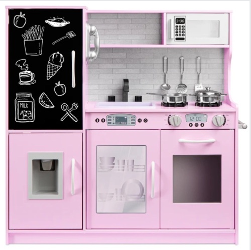 Pretend Play Kitchen Wooden Toy Set for Kids with 11 Accessories - Lot 123