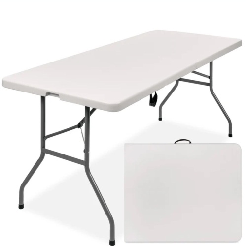 Portable Folding Plastic Dining Table w/ Handle, Lock - 6ft - Lot 202