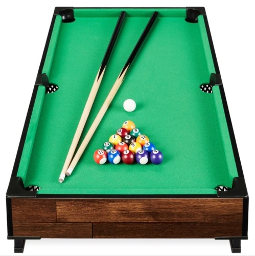 Tabletop Billiard Set, Pool Arcade Game Table w/ 2 Cues, Storage Bag - 40in - Lot 160