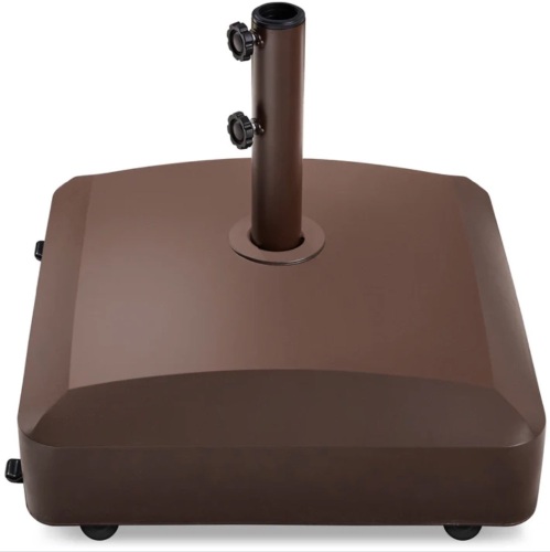 Fillable Mobile Umbrella Base Stand w/ 4 Wheels, 2 Locks, 123lb Capacity - Lot 201