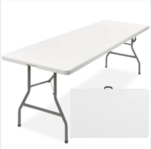 Portable Folding Plastic Dining Table w/ Handle, Lock - 8ft - Lot 261