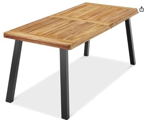 6-Person Indoor Outdoor Acacia Wood Dining Table, Picnic Table w/Powder-Coated Steel, 350 Pound Capacity Legs  - Lot 11