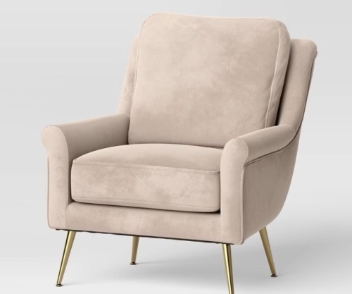 Carmine Luxe Arm Accent Chair with Brass Legs - Threshold - Lot 21