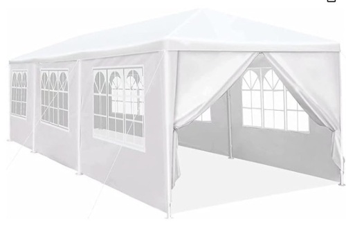 10x30 Party Tent Wedding Patio Gazebo Outdoor Carport Canopy Shade with Side 8 Removable Walls - Lot 30