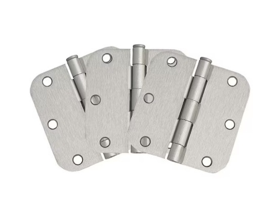 3-1/2 in. x 5/8 in. Radius Satin Nickel Door Hinge Value 5 packs of 3 hinges - Lot 113