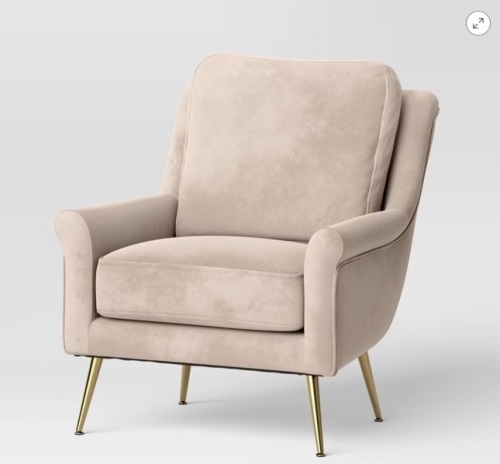 Carmine Luxe Arm Accent Chair with Brass Legs - Threshold - Lot 16