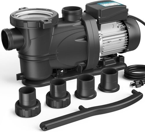 Vidapool 2 HP Pool Pump with Timer, 8120GPH, 115V, 2 Adapters - Lot 298