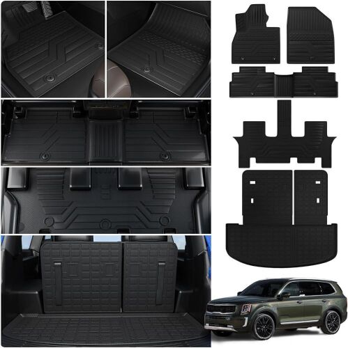 Thinzyou Floor Mats for 2020-2025 Kia Telluride 7&8 Seats Cargo Mat  - Lot 402