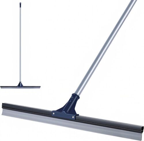  DSV Standard Professional Floor Scrubber Squeegee, 30” Solid Natural Silicone Rubber Blade, 51” Long Steel Pole - Lot 620