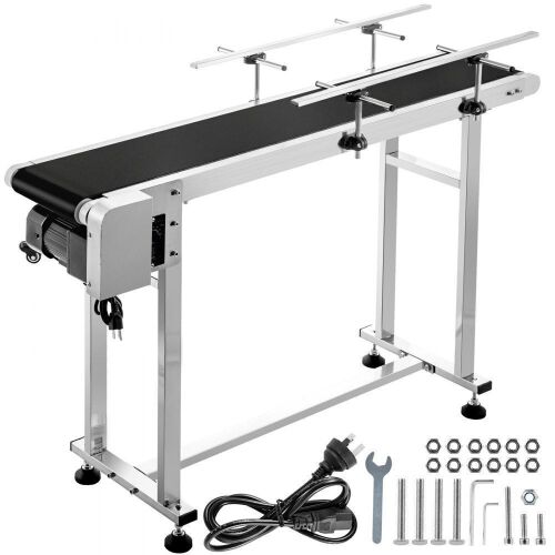 VEVOR Motorized PVC Conveyor Belt w/Double Guardrails, Length 59-Inch, Width 15.7-Inch - Lot 314