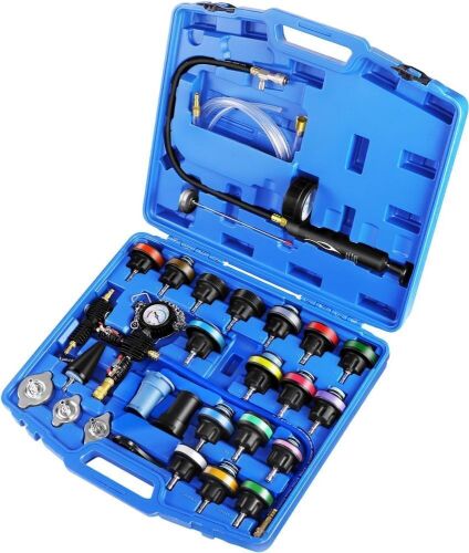 JIFETOR Radiator Coolant Pressure Tester Vacuum Refill Tool Kit, 28pc  - Lot 309