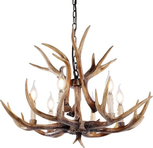 OLHAPZP Antlers Chandelier 6 Light - Lot 94