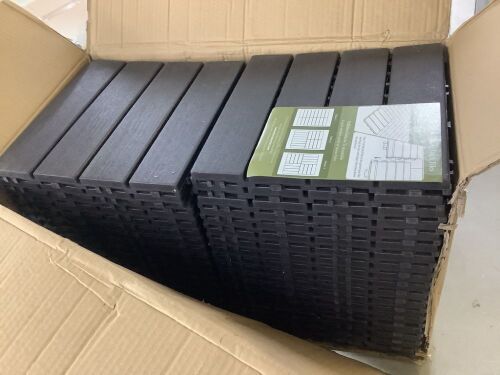 Plastic Interlocking Deck Tiles, 12" x 12", Brown, 36 Pack  - Lot 248