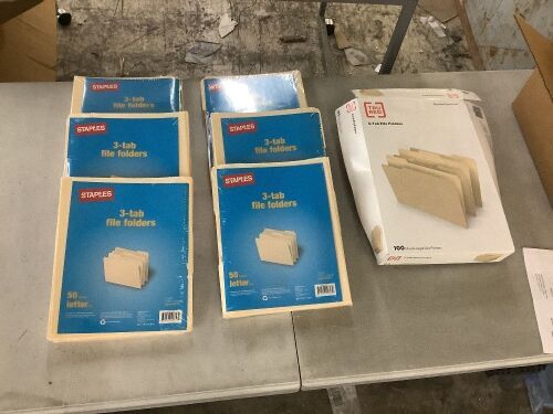 Lot of Manila 3 Tab File Folders  - Lot 450