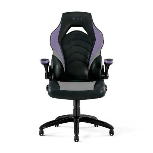 Staples Emerge Vortex Bonded Leather Gaming Chair, Black and Purple - Lot 79