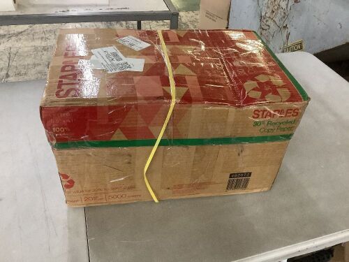 Staples 30% Recycled 8.5" x 11" Copy Paper, 20 lbs., 92 Brightness, 5000 Sheets - Lot 541
