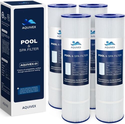 AQUIVEX Pool Filter Cartridges, Compatible with Pentair Clean & Clear Plus 420, 178584, R173576, Pleatco PCC105-PAK4, Unicel C-7471, Waterway 817-0106, L x OD: 26"x 7", 4 Pack - Lot 553