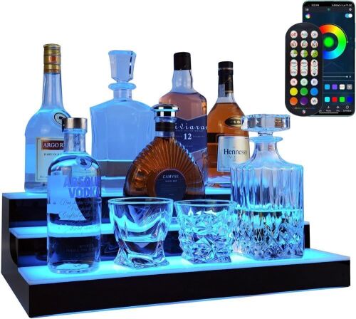 LED Lighted Liquor Bottle Display Shelf, 20"  - Lot 647
