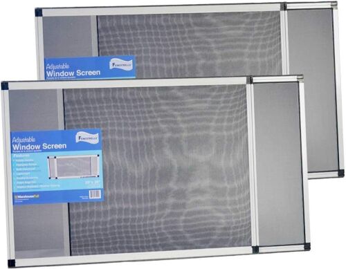  Fenestrelle Expandable Window Screen, Horizontal (20" H x 28" - 54" W) or Vertical (28" H x 20" - 38" W), 2 pack - Lot 650
