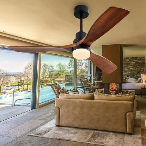 52 Inch Outdoor Ceiling Fan with Light, Remote - Lot 75