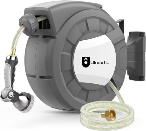 Ulnextic Wall Mounted Retractable Garden Hose Reel,1/2 in x 100 ft - Lot 76