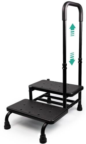Heavy Duty Medical Step Stool with Adjustable Handrail  - Lot 526