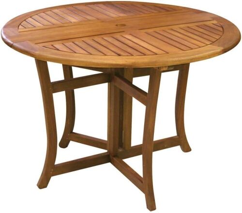 Eucalyptus 43 Inch Round Folding Deck Table - Lot 74