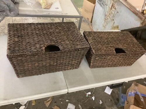 Lot of (2) Wicker Storage Baskets - Lot 755