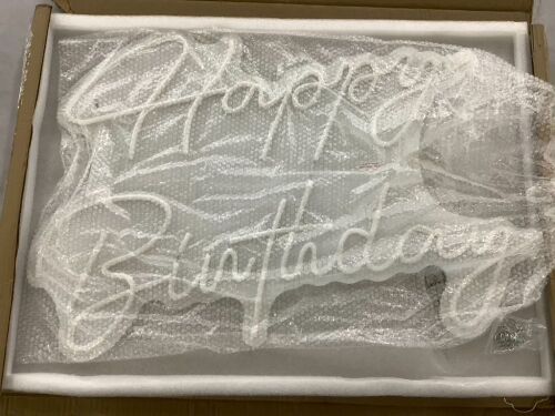 Happy Birthday LED Neon Sign, 20" x 30"  - Lot 375