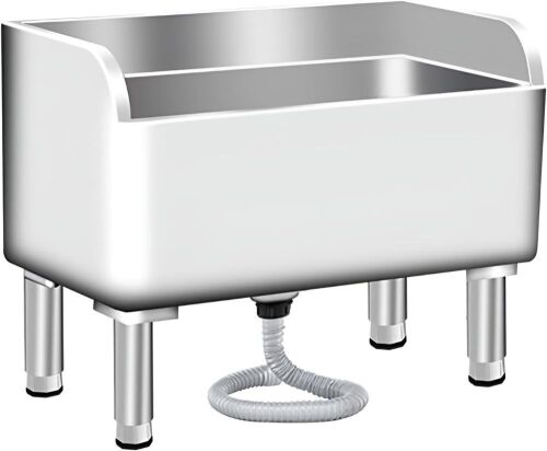 Stainless Commercial Floor Mop Sink with Sink Drainage/Strainer, 23.6"L x 16.1"W x 21.6"H - Lot 525