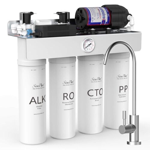 SimPure T1-400 Alkaline 400GPD 8 Stage Tankless Reverse Osmosis System with Remineralization - Lot 56